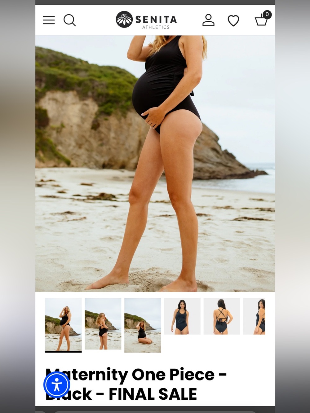 NWT Senita Athletics Maternity One-Piece Swimsuit - size medium